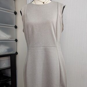 Elegant Sleeveless Beige Dress